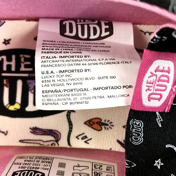 HEY DUDE Wendy Youth Girl Unicorn Black Shoes Y4 Kidcore Vacation Travel NWT - Picture 11 of 13